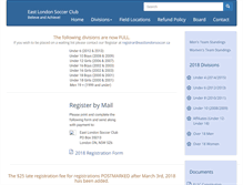 Tablet Screenshot of eastlondonsoccer.ca